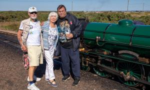 The Trio by the train